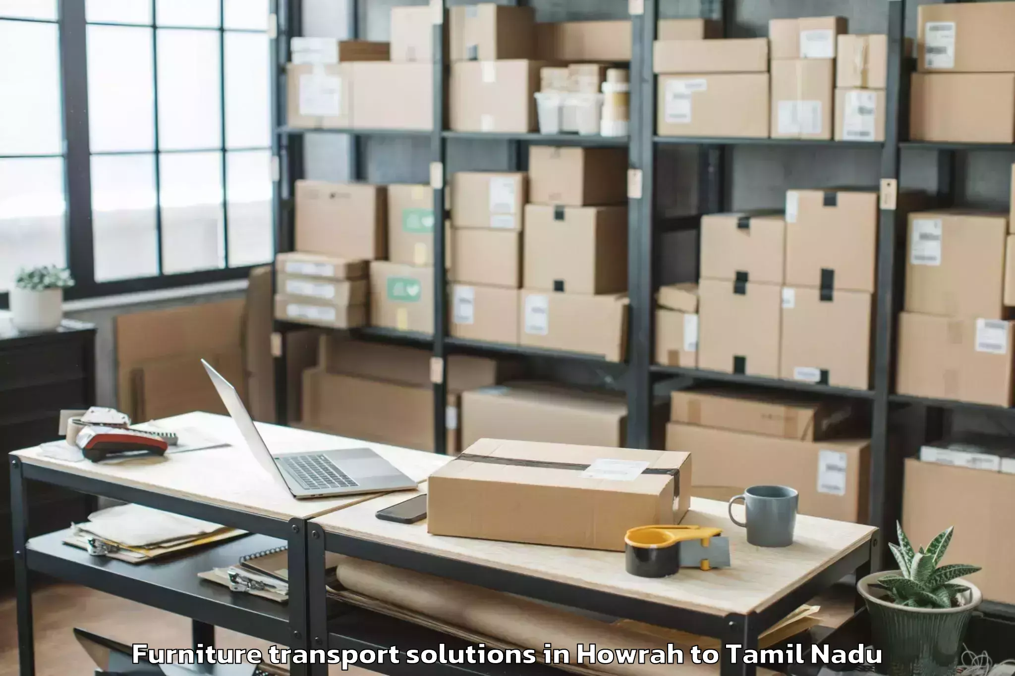 Trusted Howrah to Tiruvallur Furniture Transport Solutions